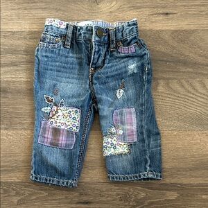 GAP Kids Blue Jeans with Colorful Patchwork